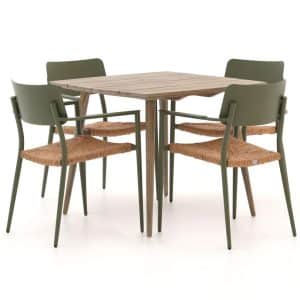 + 10 % Kassenrabatt | Bellagio Cino/ROUGH-K 90 cm Gartenmöbel-Set 5-Teilig Stapelbar
