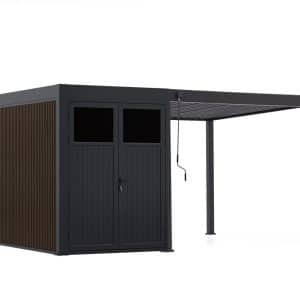 + 10 % Kassenrabatt | Cedrino Pergola 300x300x255 cm inkl. Stauraum 300x200 cm