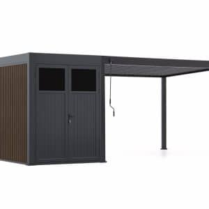 + 10 % Kassenrabatt | Cedrino Pergola 400x300x255 cm inkl. Stauraum 300x200 cm