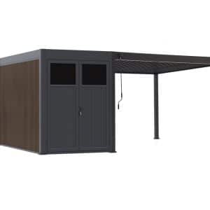 + 10 % Kassenrabatt | Cedrino Pergola 400x360x255 cm inkl. Stauraum 360x200 cm