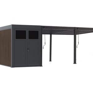 + 10 % Kassenrabatt | Cedrino Pergola 530x360x255 cm inkl. Stauraum 360x200 cm