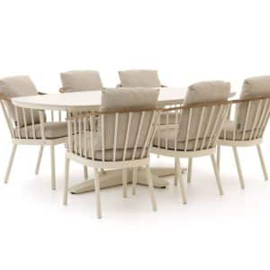 Apple Bee Condor/Zanzibar dänisch oval 220 cm Gartenmöbel-Set 7-teilig