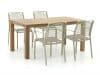 + 10 % Kassenrabatt | Apple Bee Hawaii/ROUGH-S 160 cm Gartenmöbel-Set 5-teilig stapelbar