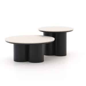 Apple Bee Tonga Beistelltisch-Set ø 80 cm (h: 36 cm)/ø 60 cm (h: 44 cm)
