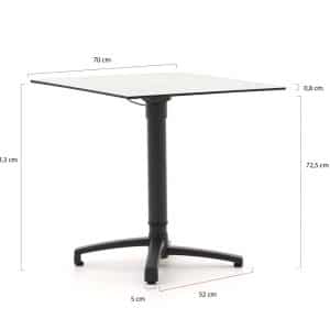 Bellagio Canzo Gartentisch klappbar 70x70x73/109 cm verstellbar