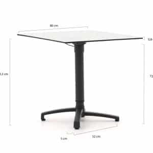 + 15 % Kassenrabatt | Bellagio Canzo Gartentisch klappbar 80x80x73/109 cm verstellbar
