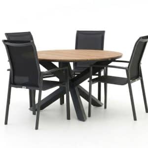 + 10 % Kassenrabatt | Forza Centallo/Fidenza ø 126 cm Gartenmöbel-Set 5-teilig stapelbar