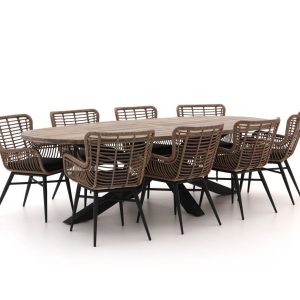 Intenso Asti/Rough-Y Ellips 280 cm Gartenmöbel-Set 9-teilig