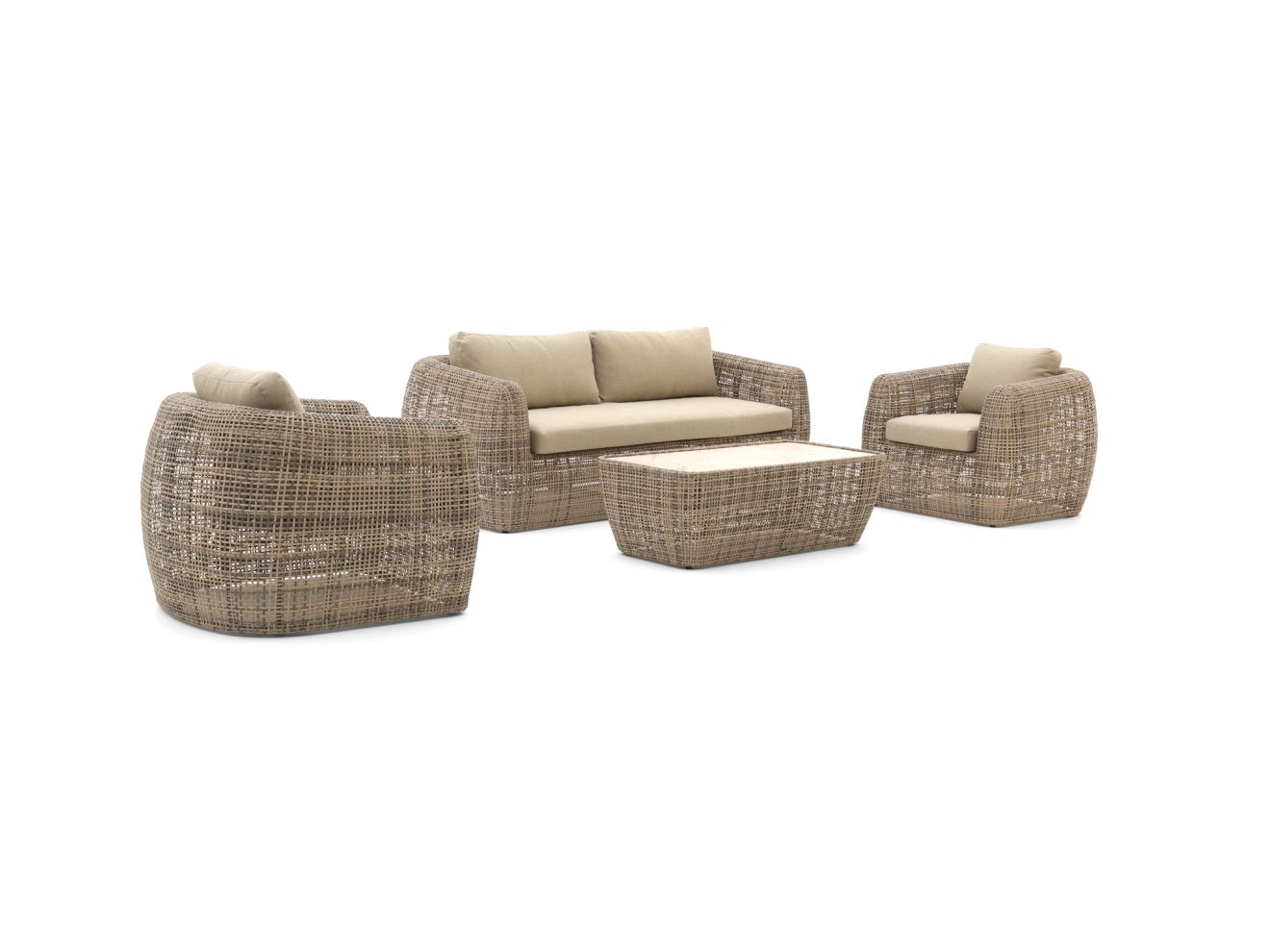 + 10 % Kassenrabatt | Intenso Marecchia Sessel-Sofa Lounge-Set 4-teilig
