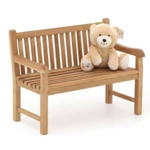 Kinder Gartenbank 75x40x56 cm/KiKabär Groß 30 cm Braun