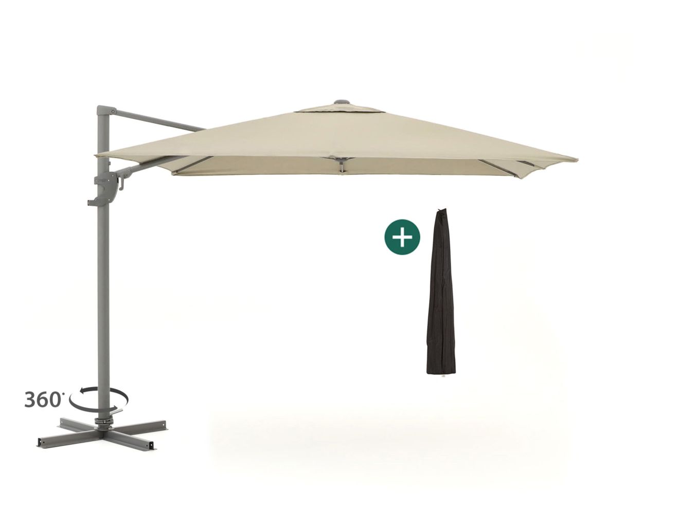 + 10 % Kassenrabatt | Shadowline Francisco Ampelschirm 300x300 cm