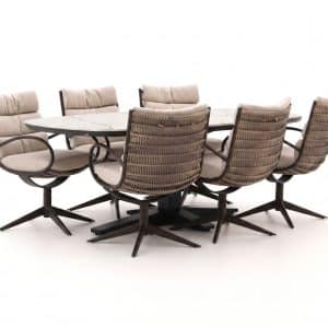 Apple Bee Camp Bay/Zanzibar dänisch oval 220 cm Gartenmöbel-Set 7-teilig drehbar