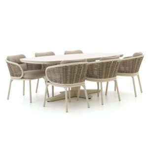 + 10 % Kassenrabatt | Apple Bee Pine Key/Zanzibar dänisch oval 220 cm Gartenmöbel-Set 7-teilig
