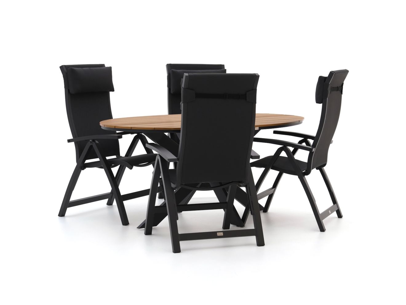 + 15 % Kassenrabatt | Bellagio Fermo/Fidenza oval 180 cm Gartenmöbel-Set 5-teilig verstellbar