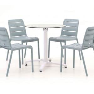 + 15 % Kassenrabatt | Forza Narni/Canzo ø 80 cm Gartenmöbel-Set 5-teilig stapelbar