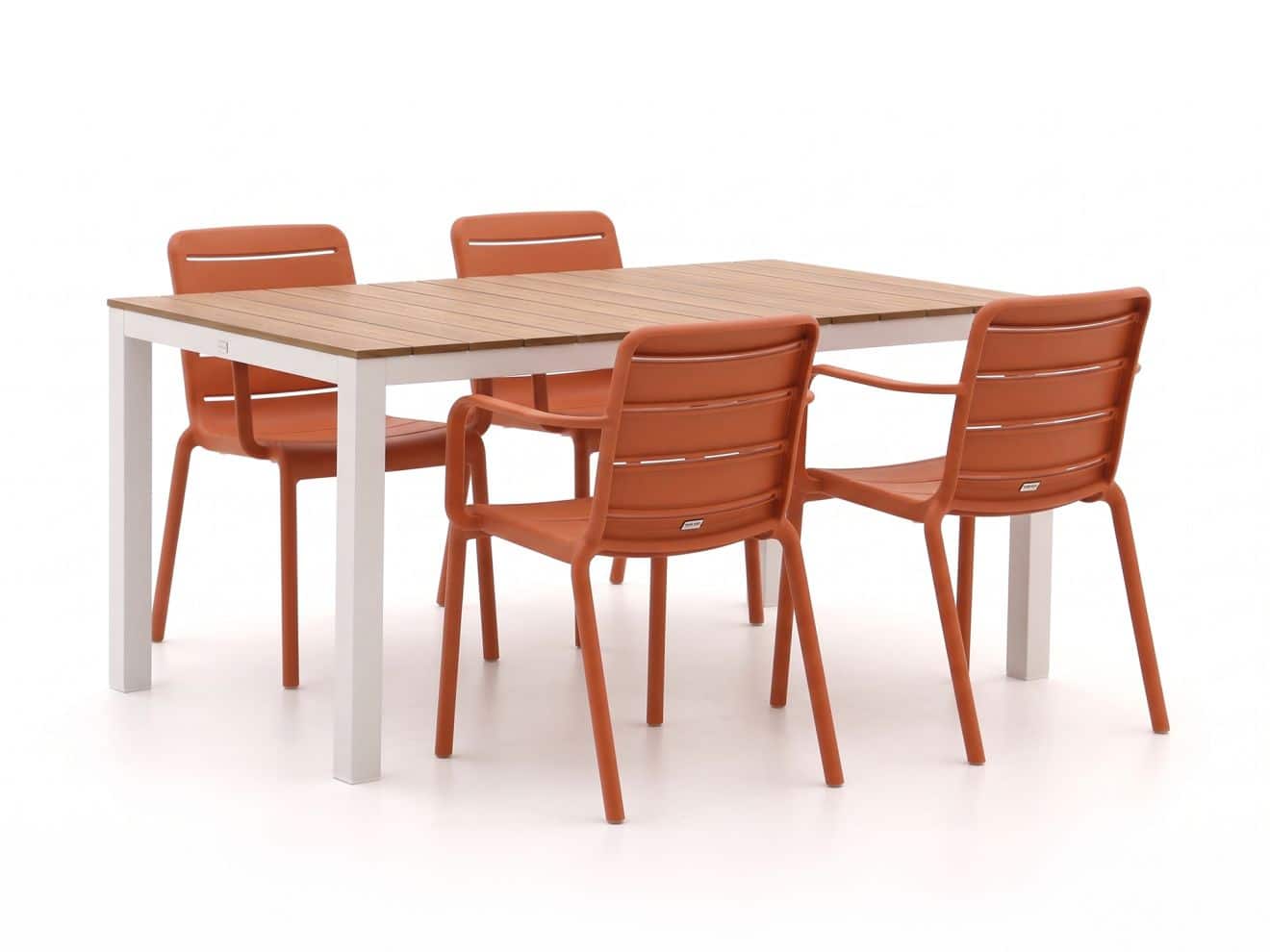 + 15 % Kassenrabatt | Forza Narni/Fidenza 160 cm Gartenmöbel-Set 5-teilig stapelbar