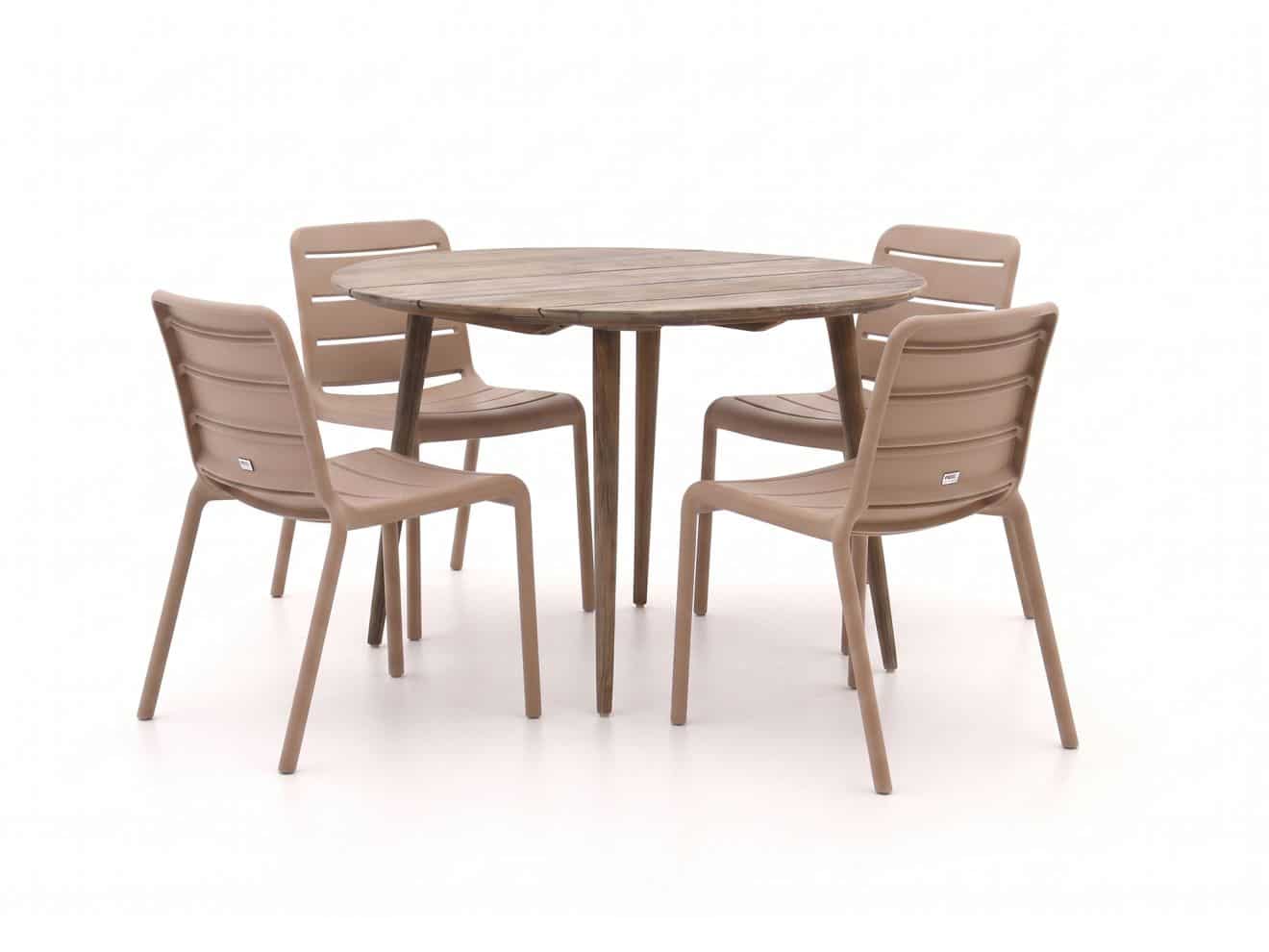 + 10 % Kassenrabatt | Forza Narni/ROUGH-K ø 115 cm Gartenmöbel-Set 5-teilig stapelbar