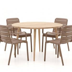 + 15 % Kassenrabatt | Forza Narni/ROUGH-K ø 115 cm Gartenmöbel-Set 5-teilig stapelbar