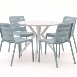+ 15 % Kassenrabatt | Forza Narni/Sora ø 90 cm Gartenmöbel-Set 5-teilig stapelbar