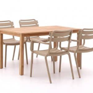 + 10 % Kassenrabatt | Forza Vico/Liverpool 145 cm Gartenmöbel-Set 5-teilig stapelbar