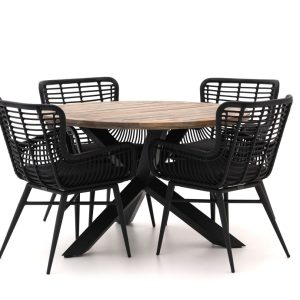 Intenso Asti/Rough-Y Ø 120 cm Gartenmöbel-Set 5-teilig