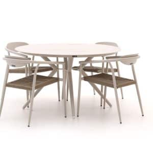 + 15 % Kassenrabatt | Manifesto Cavone/Sora ø 127 cm Gartenmöbel-Set 5-Teilig Stapelbar