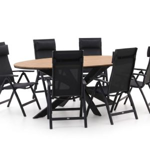 Bellagio Avio/Fidenza 220 cm ovales Gartenmöbel-Set 7-teilig verstellbar