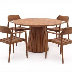 + 10 % Kassenrabatt | Bellagio Balba/Santa Severina ø 130 cm Gartenmöbel-Set 5-teilig stapelbar