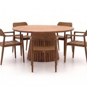 + 10 % Kassenrabatt | Bellagio Balba/Santa Severina ø 150 cm Gartenmöbel-Set 6-teilig stapelbar