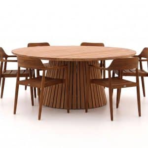 + 10 % Kassenrabatt | Bellagio Balba/Santa Severina ø 180 cm Gartenmöbel-Set 7-teilig stapelbar