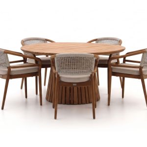 Bellagio Brasimone/Santa Severina ø 150 cm Gartenmöbel-Set 6-teilig stapelbar