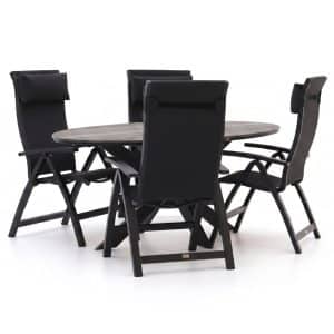 Bellagio Fermo/Fidenza oval 180 cm Gartenmöbel-Set 5-teilig verstellbar