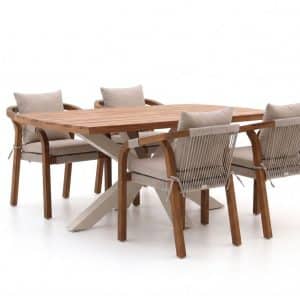 Bellagio Perzano/Induno dänisch oval 180 cm Gartenmöbel-Set 5-teilig stapelbar