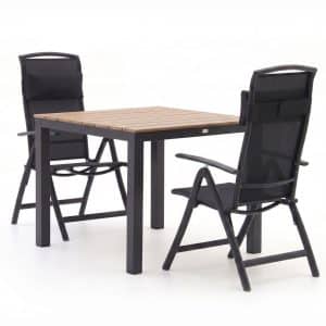 + 15 % Kassenrabatt | Forza Capri/Fidenza 90 cm Gartenmöbel-Set 3-teilig verstellbar