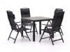 + 10 % Kassenrabatt | Forza Capri/Fidenza 90 cm Gartenmöbel-Set 5-teilig verstellbar