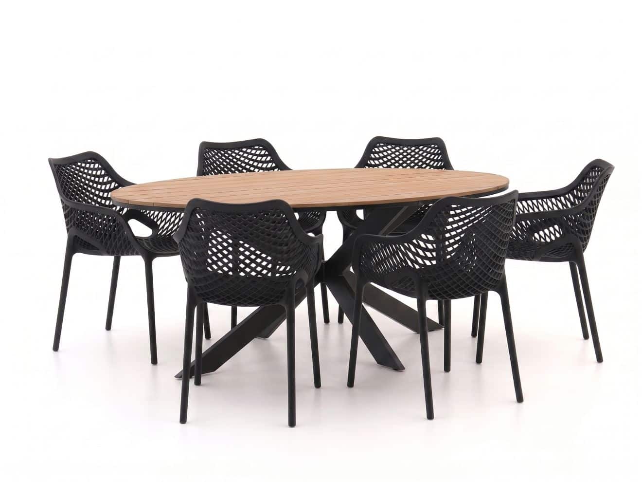 + 10 % Kassenrabatt | Forza Ripi/Fidenza 220 cm oval Gartenmöbel-Set 7-teilig stapelbar