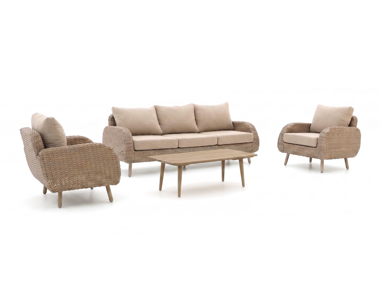 + 15 % Kassenrabatt | Intenso Suzzara/ROUGH-K Sessel-Sofa Lounge-Set 4-teilig