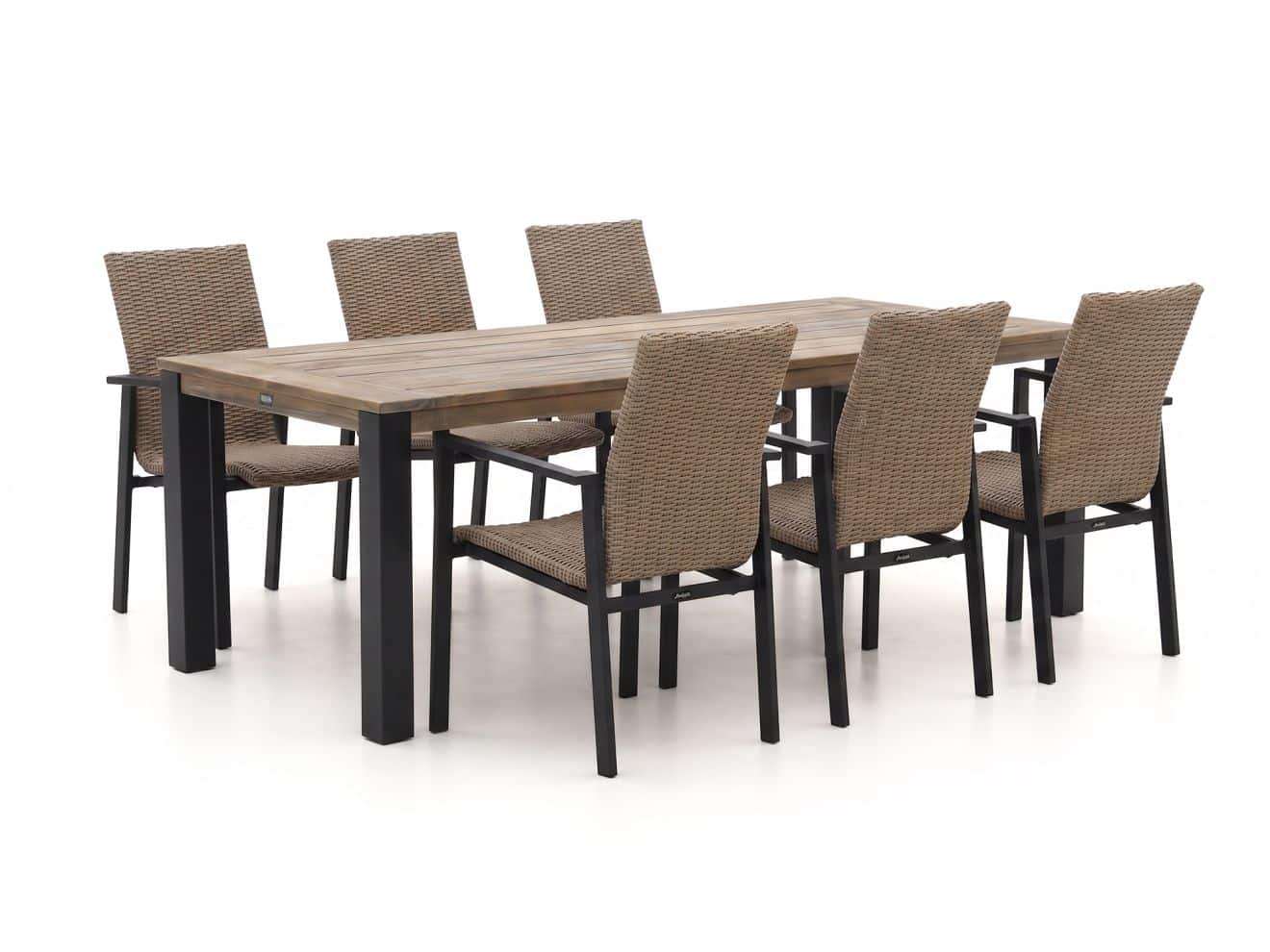 + 15 % Kassenrabatt | Manifesto Villongo/ROUGH-S 220 cm Gartenmöbel-Set 7-teilig stapelbar
