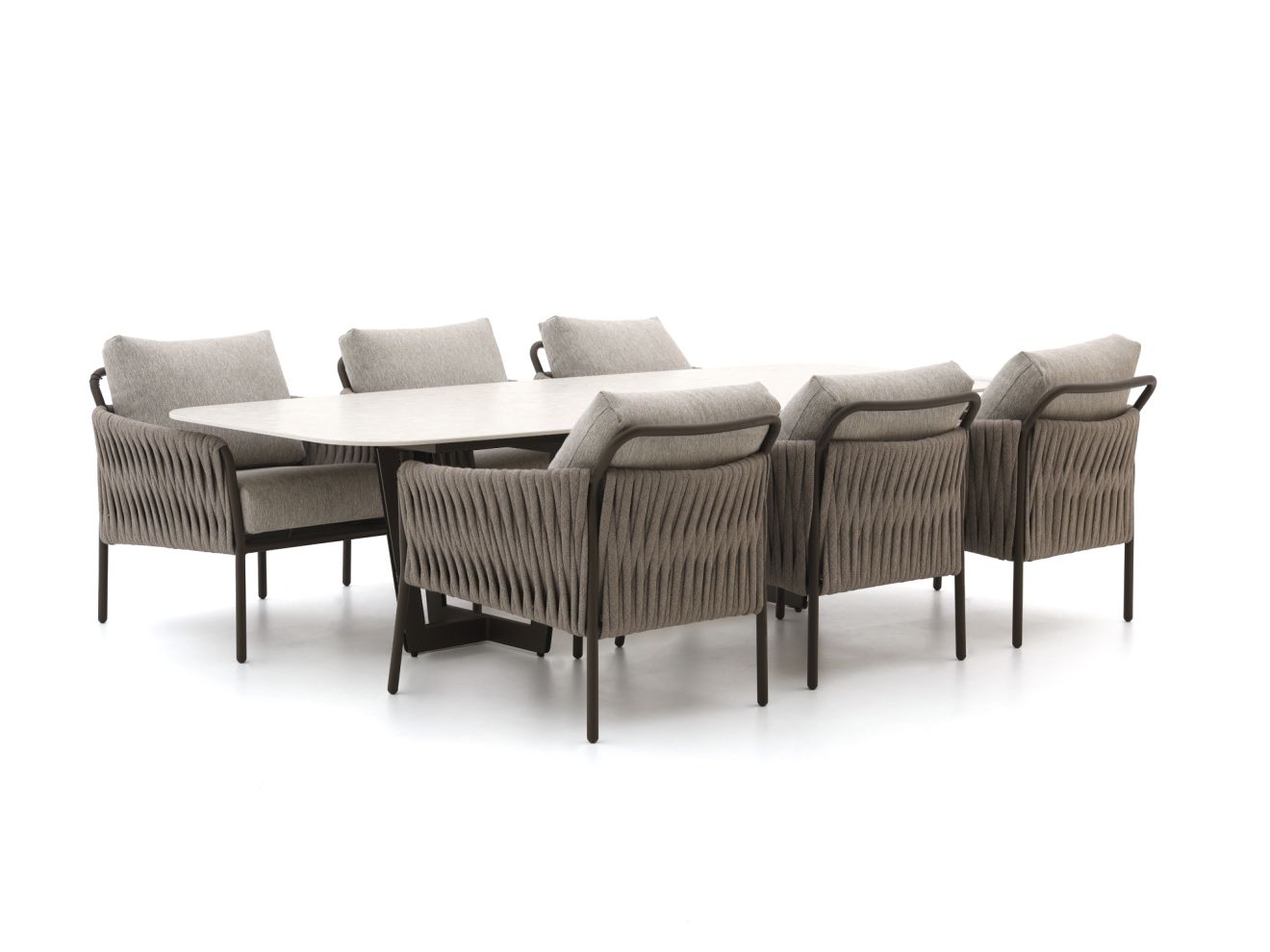 + 15 % Kassenrabatt | SUNS Fiave/Palermo 280 cm Low Dining Gartenmöbel-Set 7-teilig