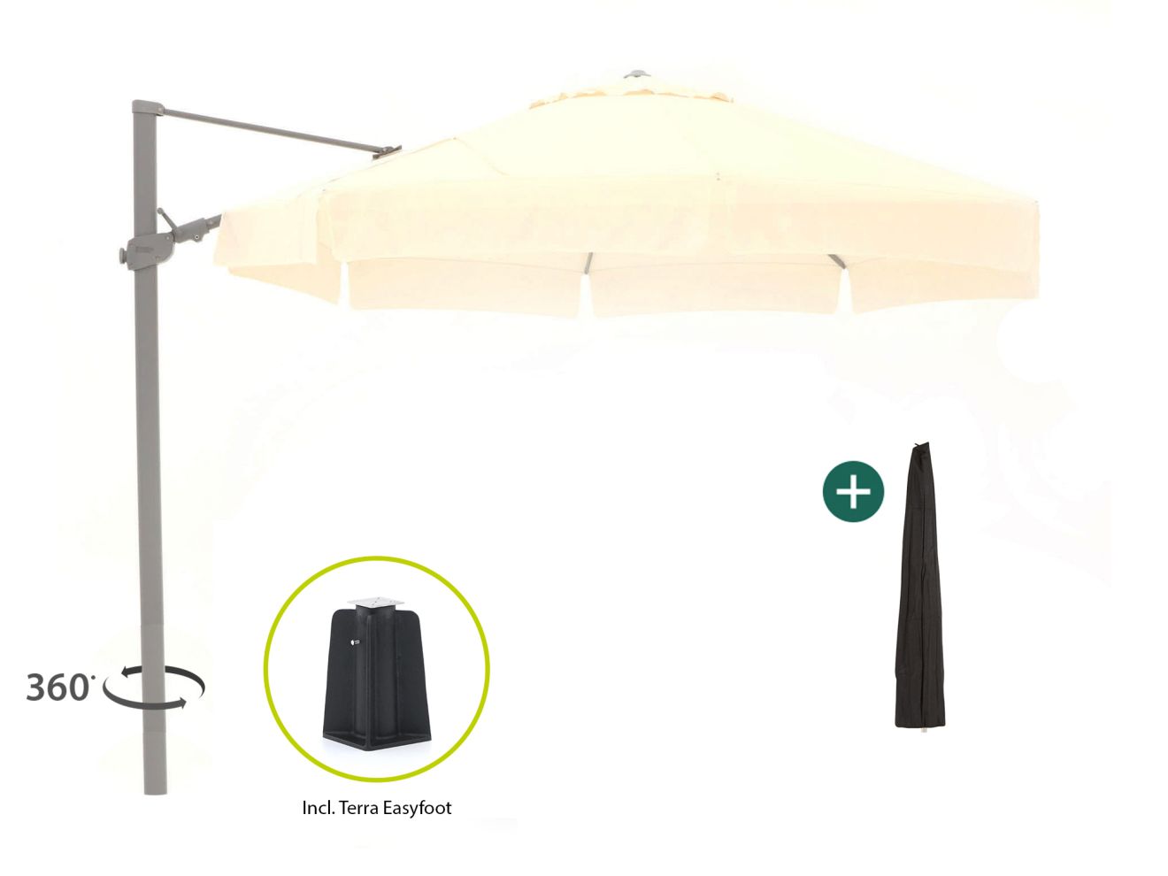 + 15 % Kassenrabatt | Shadowline Miami Ampelschirm ø 350 cm
