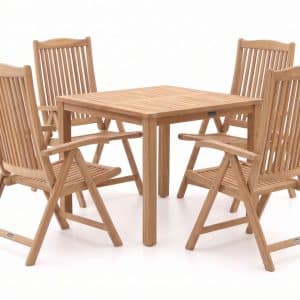 Sunyard Veronica/Liverpool 90 cm Gartenmöbel-Set 5-teilig verstellbar