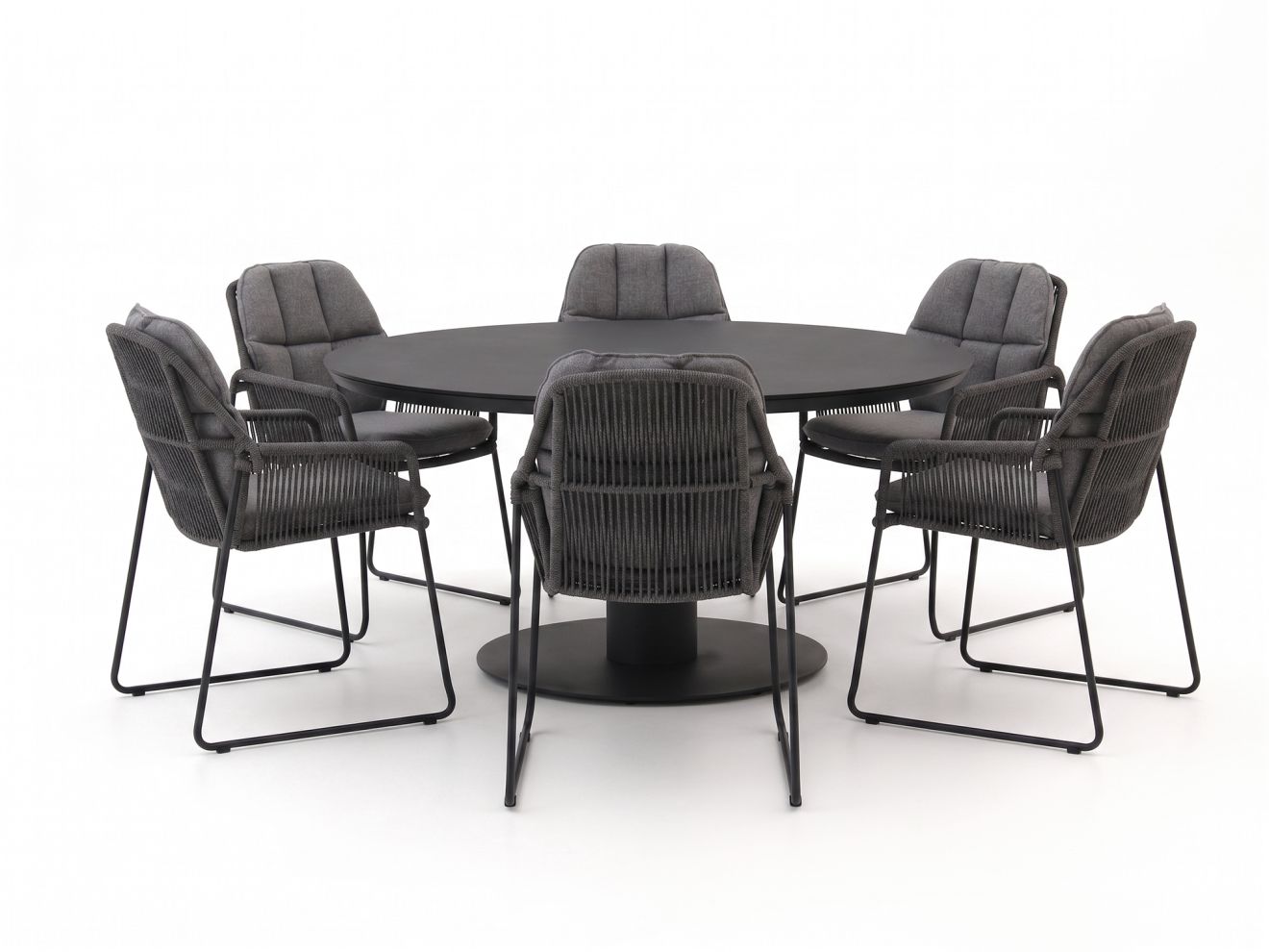 + 10 % Kassenrabatt | Tierra Outdoor Rivera/La Fonte ø 150 cm Gartenmöbel-Set 7-teilig