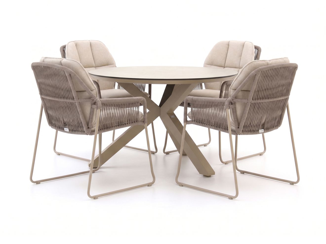 + 10 % Kassenrabatt | Tierra Outdoor Rivera/Orbital ø 120 cm Gartenmöbel-Set 5-teilig