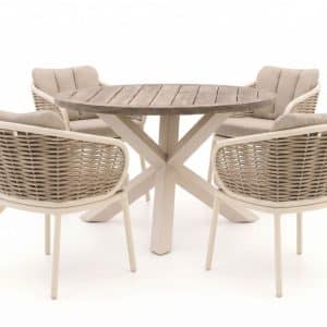 Apple Bee Pine Key/ROUGH-Y ø120cm dining tuinset 5-delig