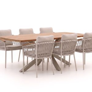 Bellagio Birgi Novo/Induno Deens Ovaal 220cm dining tuinset 7-delig stapelbaar