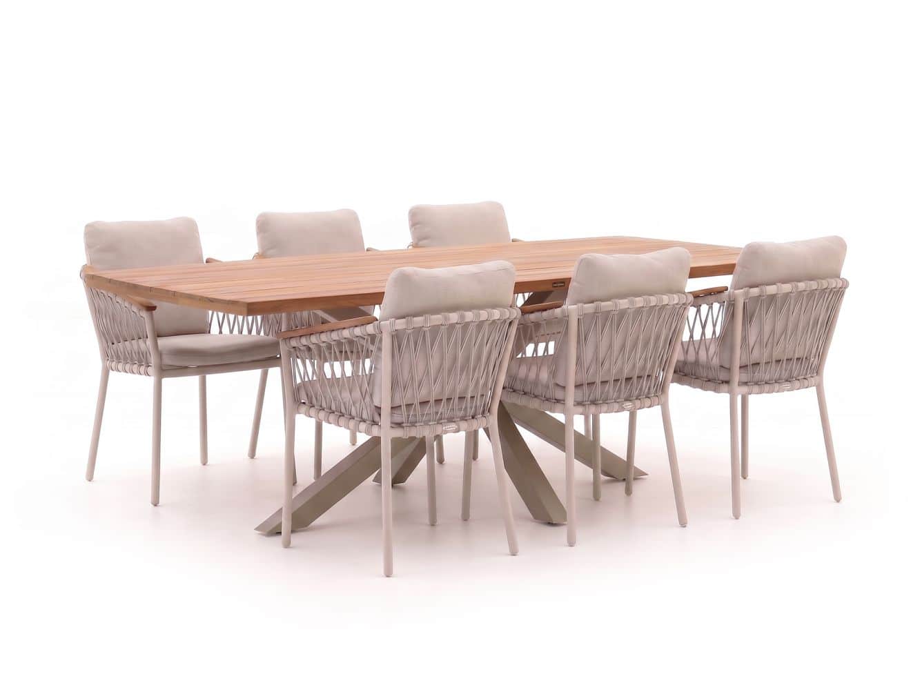 + 15 % Kassenrabatt | Bellagio Birgi Novo/Induno dänisch oval 240 cm Gartenmöbel-Set 7-teilig stapelbar