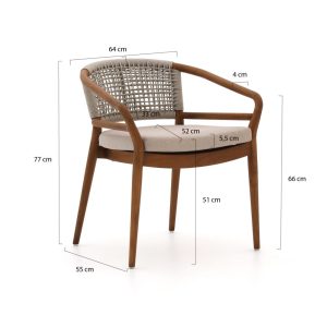Bellagio Brasimone/Induno Deens Ovaal 240cm dining tuinset 7-delig stapelbaar