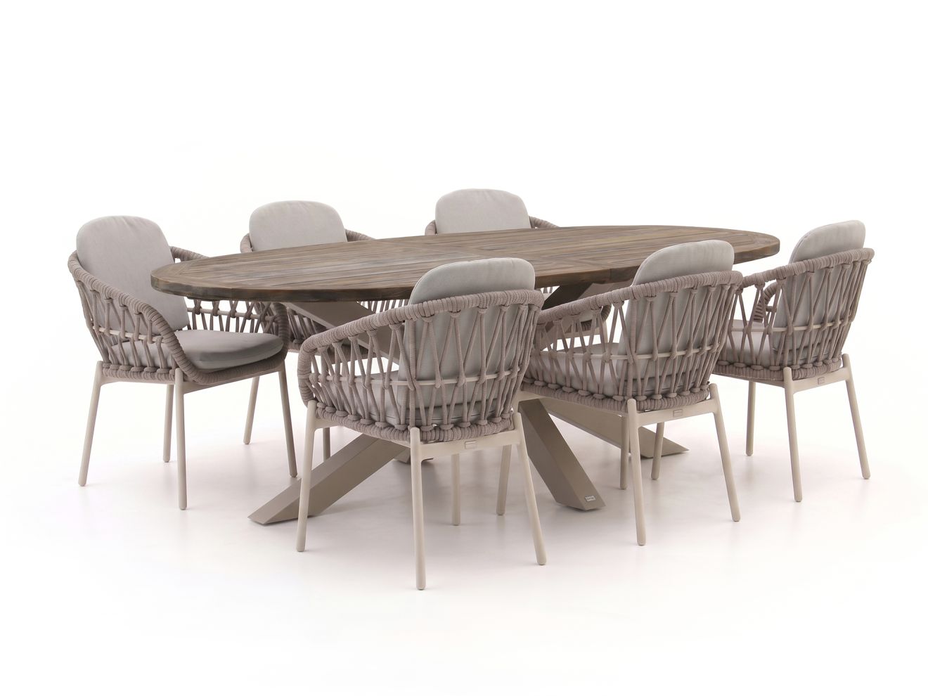 + 10 % Kassenrabatt | Bellagio Cupello/ROUGH-Y Ellips 240 cm Gartenmöbel-Set 7-teilig