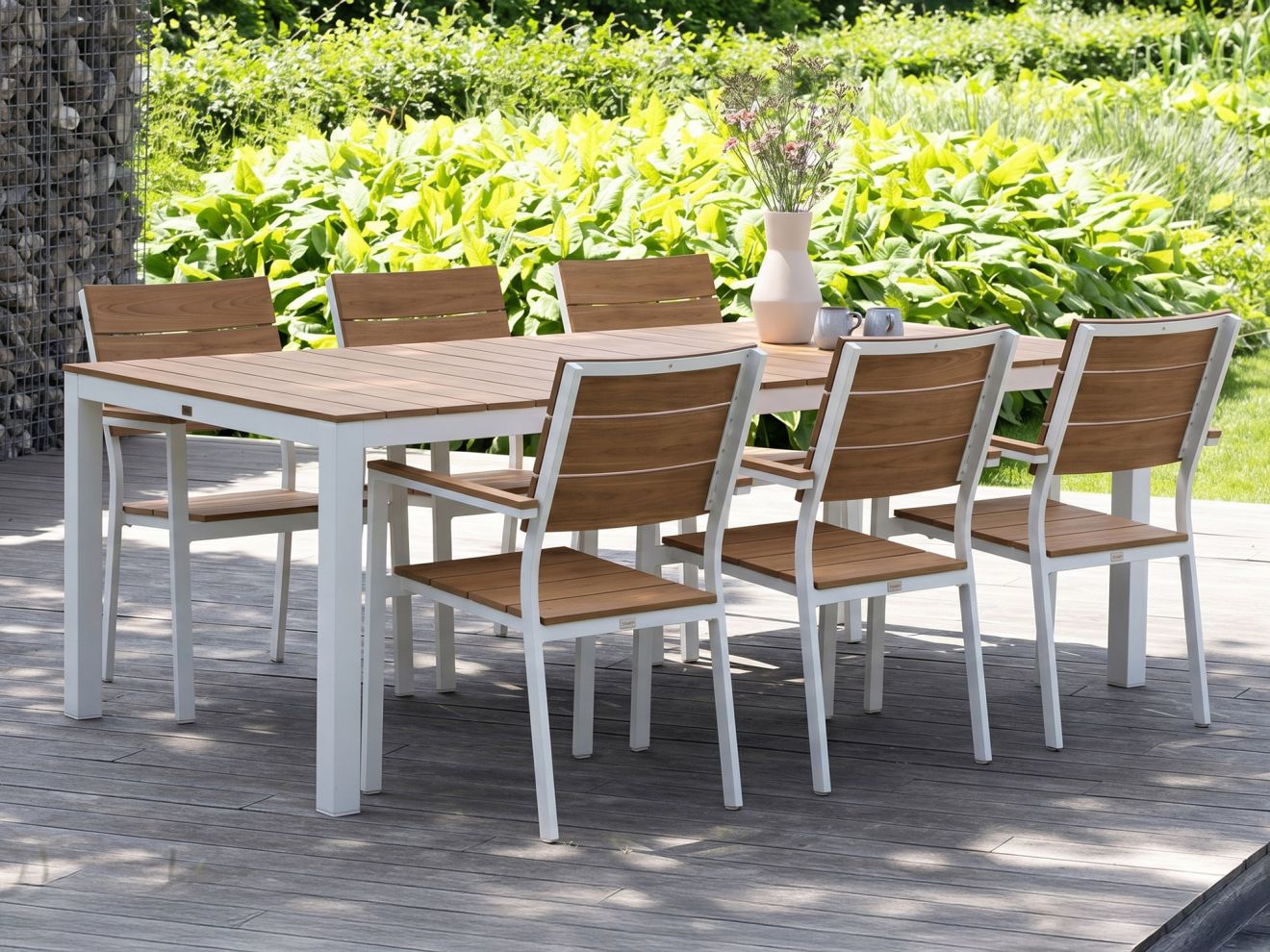 + 10 % Kassenrabatt | Bellagio Fidenza 220 cm Gartenmöbel-Set 7-Teilig Stapelbar