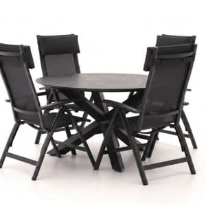 + 10 % Kassenrabatt | Bellagio Lugo/Lodola ø 130 cm Gartenmöbel-Set 5-teilig verstellbar
